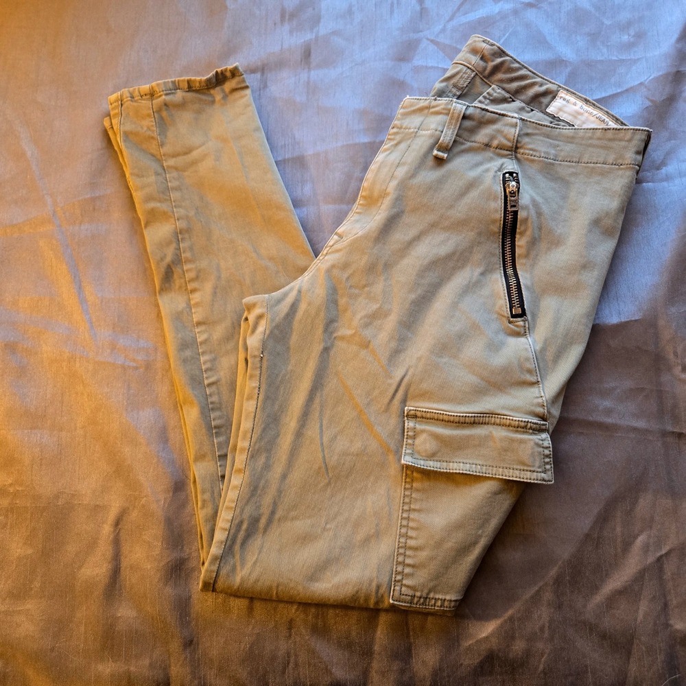 Rag And Bone Cargo Pants Womens 30 Green Military Stretch Utility Zip Pockets